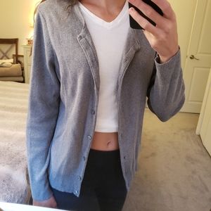 Gray Button-Up Cardigan Sweater Croft and Borrow